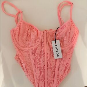 Pink Lace Bodysuit